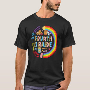 Hej 4:e Klass Leopard Back to school Pencil Rain T Shirt