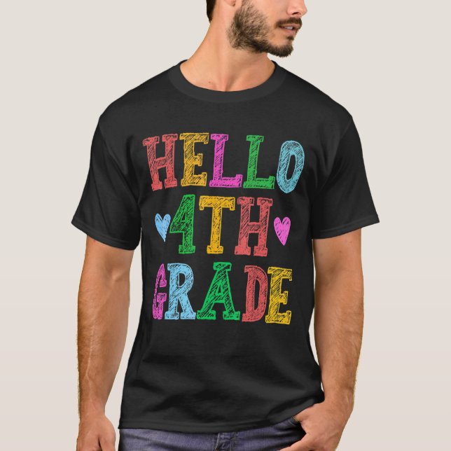 Hej 4:e Klass Leopard Squad Back to school Teach T Shirt (Framsida)