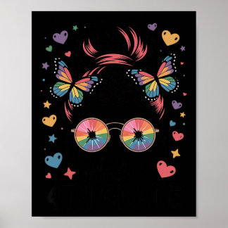 Hej 4:e Klass Messy Hair Bun Girl Back to school Poster