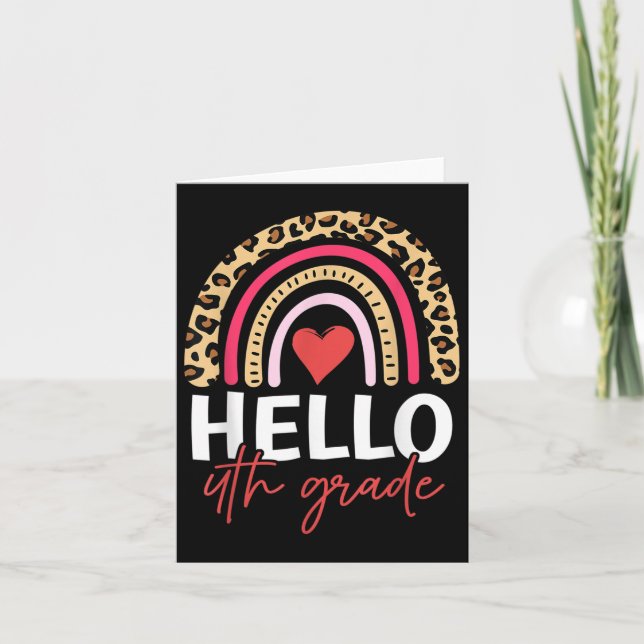 Hej 4:e Klass Rainbow Leopard Team 4 Klass Kort (Framsida)