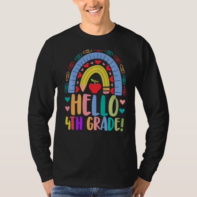 Hej 4:e Klass-skolan Rainbow Klass Acedamam T Shirt (Framsida)
