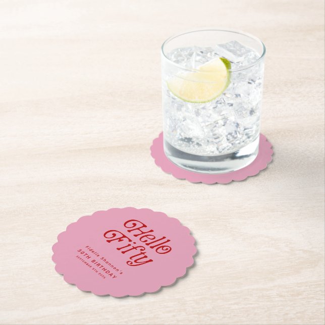 Hej 50: e Födelsedagsfesten Retro Underlägg Papper (Insitu)