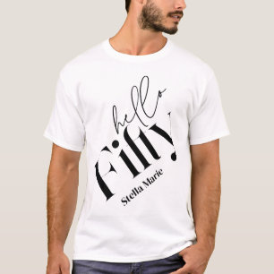 Hej 50 modern minimal elegant 50 födelsedag t shirt