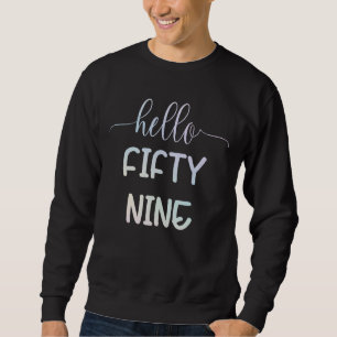 Hej 59 på födelsedagen Pastel Simple Text Lång Ärmad Tröja