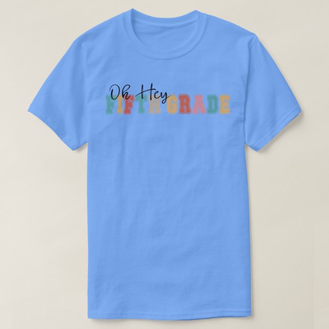 Hej, 5:e femte Klass Klass Back to school Retro  T Shirt (Design framsida)