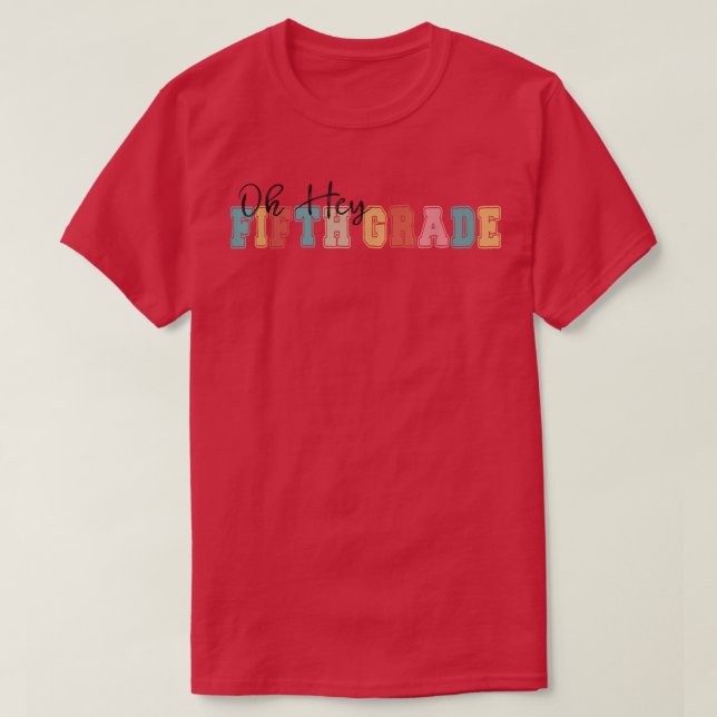 Hej, 5:e femte Klass Klass Back to school Retro  T Shirt (Design framsida)