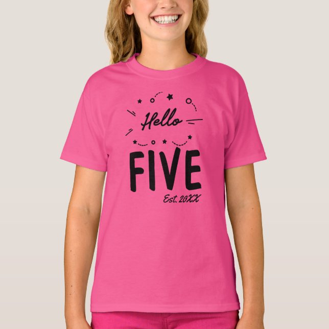Hej 5:e födelsedag T-Shirt (Framsida)