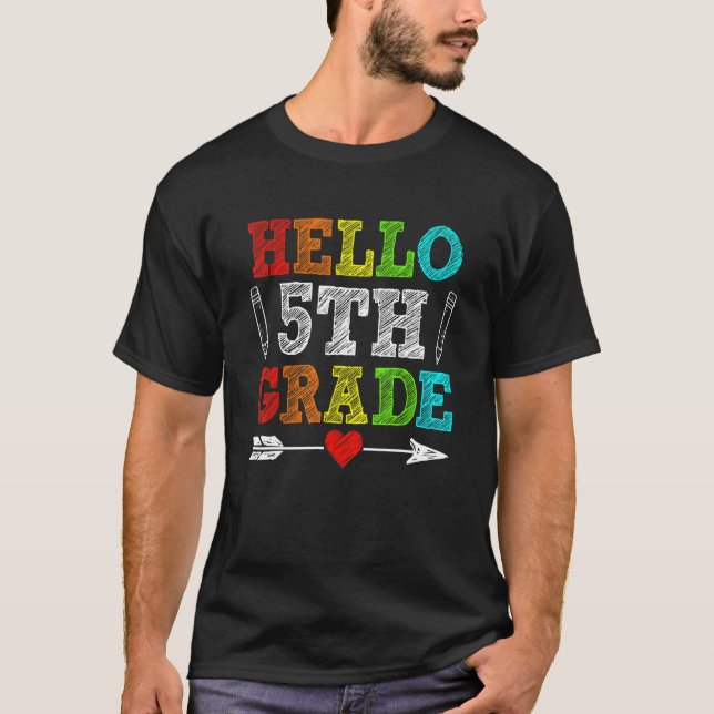 Hej 5:e Klass Femte läraren i Klass Student T Shirt (Framsida)