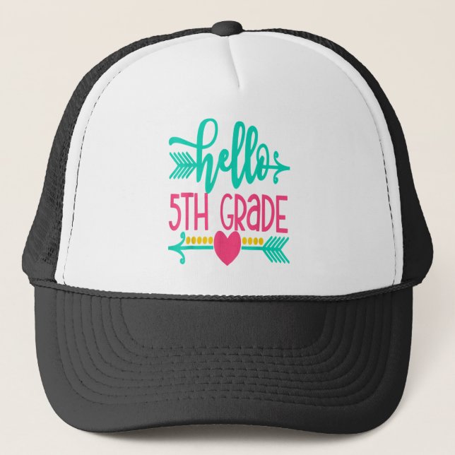 Hej 5:e Klass Girls Back to school Gift Cute Hea Keps (Framsida)