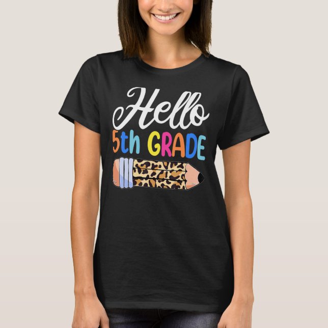 Hej 5:e Klass-lärardagen första leopaddagen T Shirt (Framsida)
