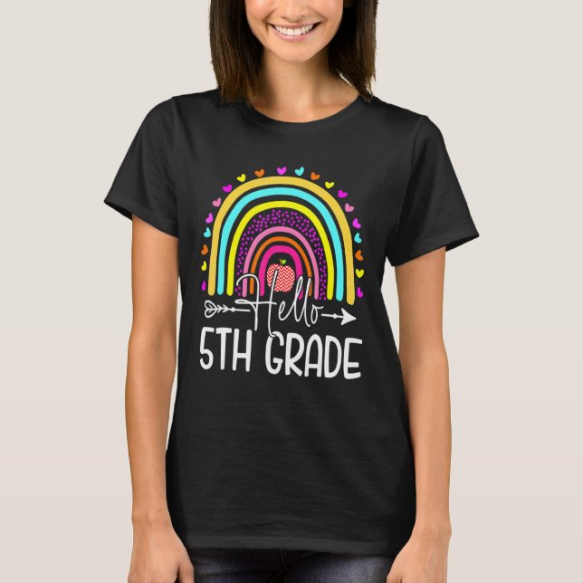 Hej 5:e Klass Lärare Studenter Back to school Ra T Shirt (Framsida)