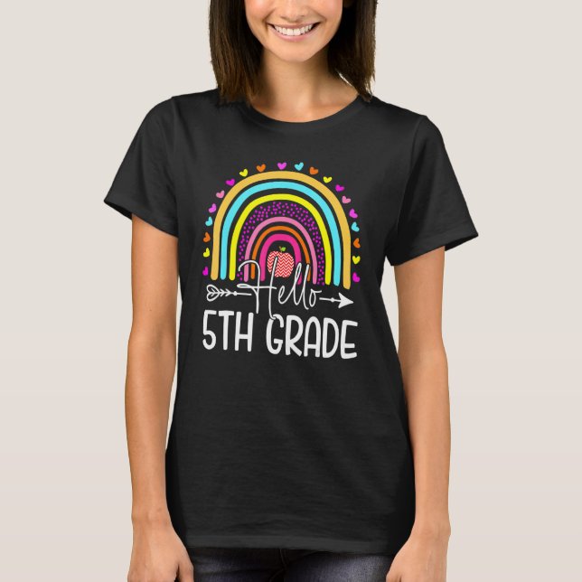 Hej 5:e Klass Lärare Studenter Back to school Ra T Shirt (Framsida)