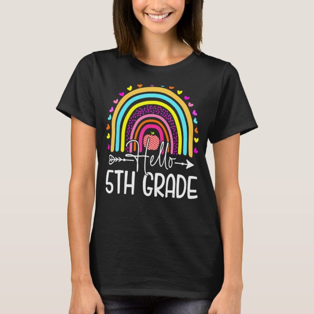 Hej 5:e Klass Lärare Studenter Back to school Ra T Shirt (Framsida)
