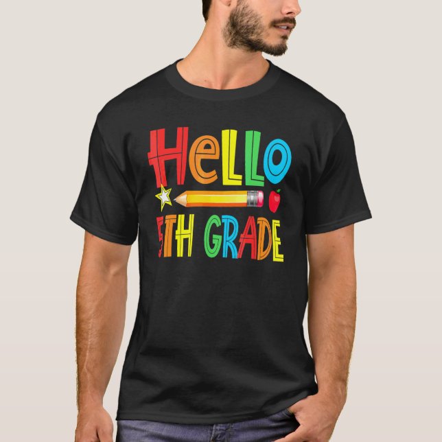 Hej 5:e klass Lärare Team Femte klass Trupp Tjejer T Shirt (Framsida)