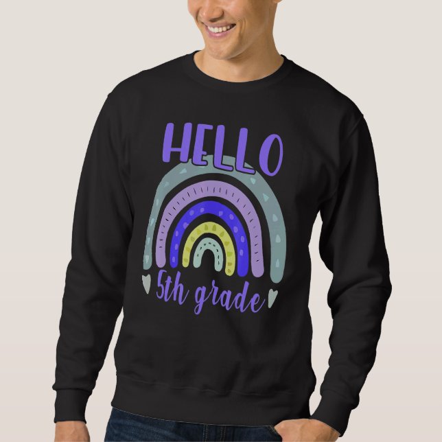 Hej 5:e Klass-läraren Back to school Boho Lång Ärmad Tröja (Framsida)