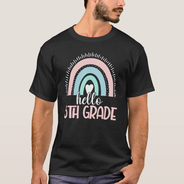 Hej 5:e Klass-läraren Student Back to school Boh T Shirt (Framsida)