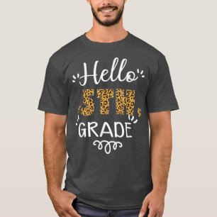 Hej 5:e Klass Leopard Heart Teach T Shirt