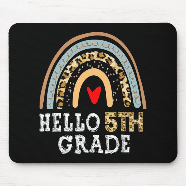 Hej 5:e Klass Leopard Rainbow Back to school Tea Musmatta (Framsidan)