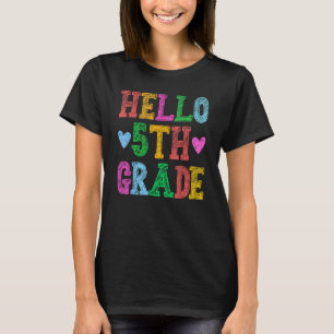 Hej 5:e Klass Leopard Squad Back to school Teach T Shirt