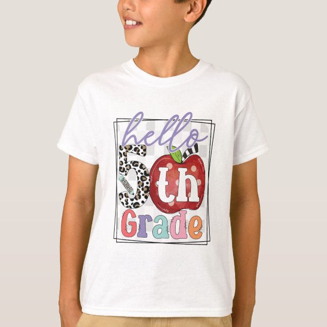 Hej 5:e Klass, pojke eller flicka T Shirt (Framsida)