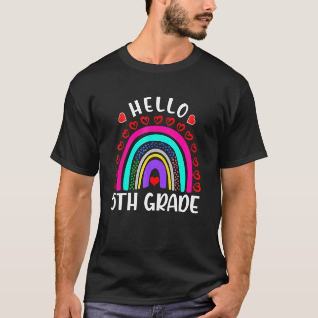 Hej 5:e Klass-regnbågslärare barn tillbaka till Sc T Shirt (Framsida)