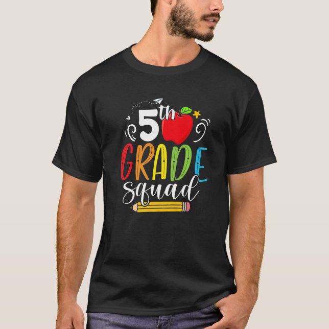 Hej 5:e Klass Squad Back to school lärarstud T Shirt (Framsida)