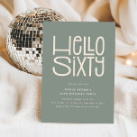 HEJ 60:e födelsedagen Inbjudningar<br><div class="desc">Lägg märke till alla födelsedagspojkar och flickor! Få redo till ring i ditt stora 6-0-tal i stil med vårt moderna och chic 60:e Födelsedagsfest inbjudan. Designen skryter med en lekfull men sofistikerad rubrik "HEJ SIXTY", följt av en lättanpassad mall för party. Välj din egen kombination av färg för att verkligen...</div>