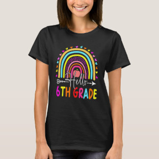 Hej 6:e klass första dagen lärare barn tillbaka ti t shirt