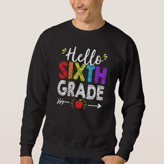 Hej 6e 6 Klass Lärare Student tillbaka till Lång Ärmad Tröja (Framsida)