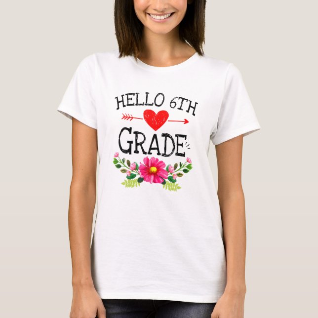 Hej 6e Klass Lärarstudium i Back to school T Shirt (Framsida)