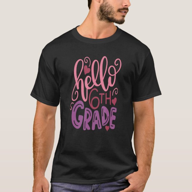 Hej 6e Klass Shirt 6 Sjätte skolflickor T (Framsida)