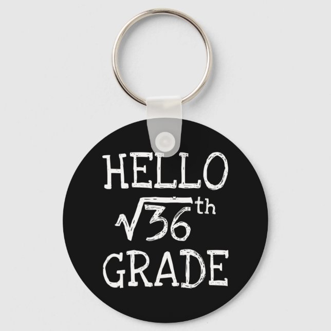 Hej 6e Klass Square Root 36 första dagen tillbaka  Nyckelring (Framsida)