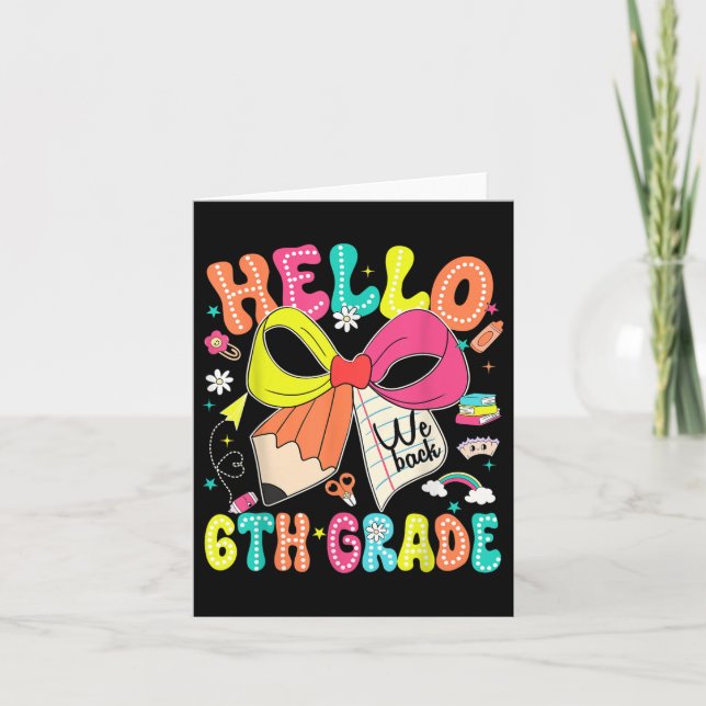 Hej 6e Klass Vi Back to school Lärarflicka Coq Kort (Framsida)