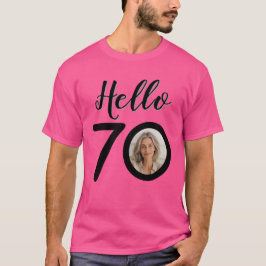 Hej 70-Anpassningsbars foto 70:e födelsedagsdagen  T Shirt