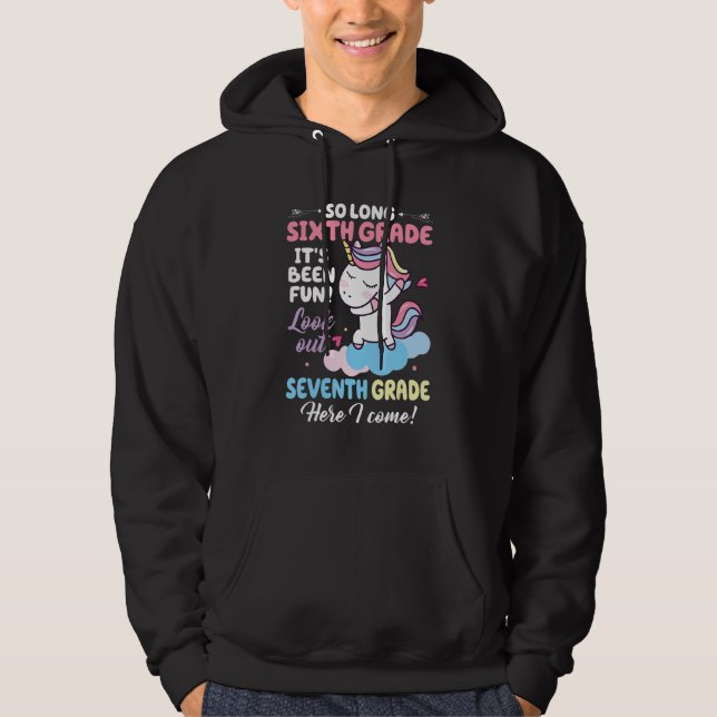 Hej 7:e Klass Lärare Student Back to school Uni Hoodie (Framsida)