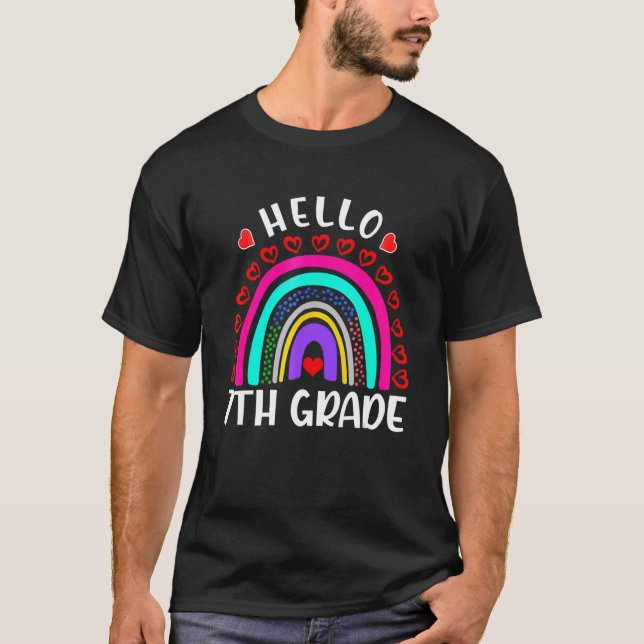 Hej 7:e Klass Regnbågslärare barn tillbaka till Sc T Shirt (Framsida)