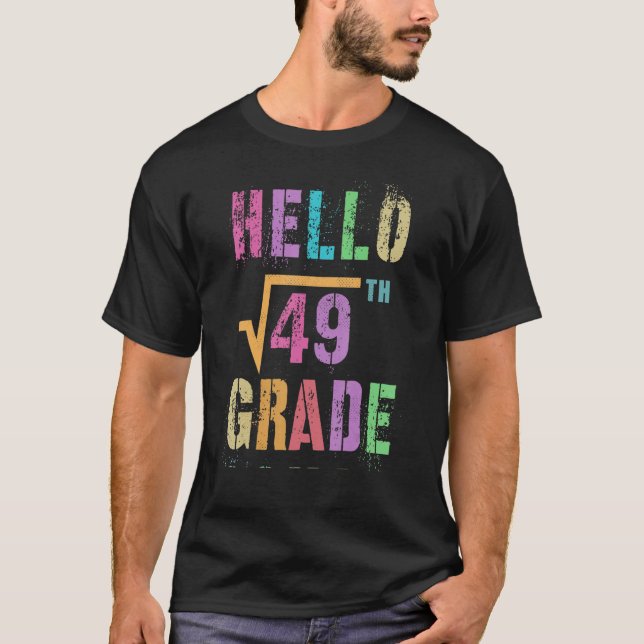 Hej 7:e Klass Square Root of 49 Math Stud Squa T Shirt (Framsida)