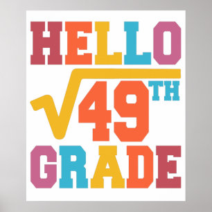 Hej 7:e klass Square Root of 49 math Student Poster