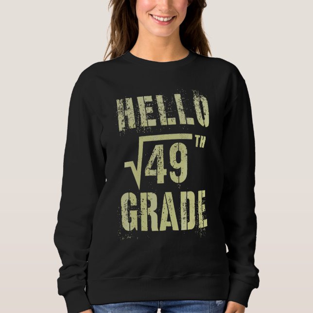Hej 7:e klassens kvadratrot ur 49 Math Stud Squad T Shirt (Framsida)