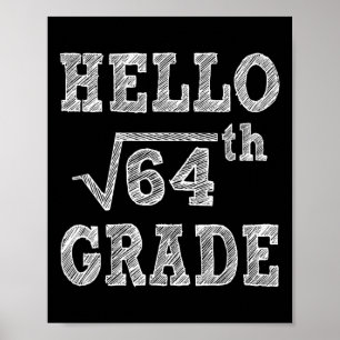 Hej 8:e Klass-kvadratroten 64 Back to school F Poster