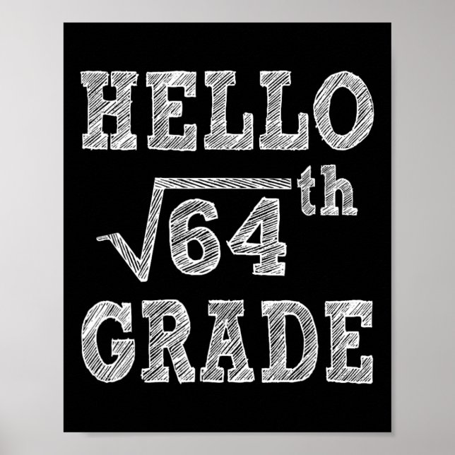 Hej 8:e Klass-kvadratroten 64 Back to school F Poster (Framsidan)