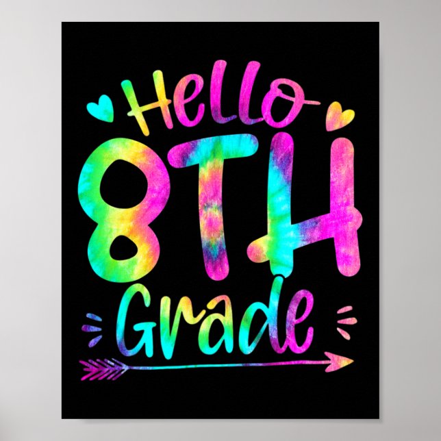 Hej 8:e Klass Team Tie Dye Back to school Teache Poster (Framsidan)