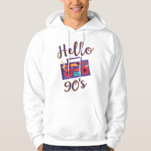 Hej 90-tal radio kassettbandspelare hoodie