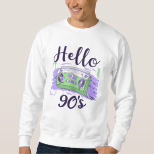 Hej 90-tal radio kassettbandspelare lång ärmad tröja