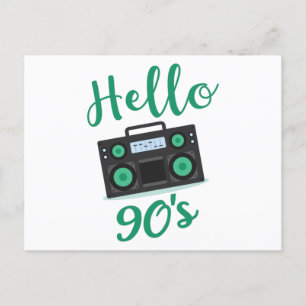 Hej 90-tal radio kassettbandspelare vykort