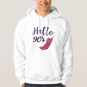 Hej 90s-mobiltelefon hoodie