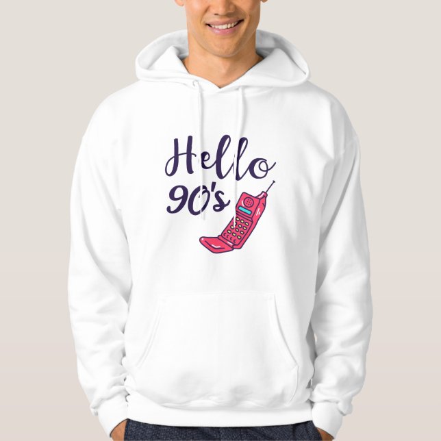 Hej 90s-mobiltelefon hoodie (Framsida)