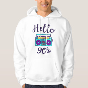 Hej 90s radiokassettbandspelare hoodie