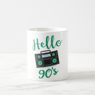 Hej 90s radiokassettbandspelare kaffemugg