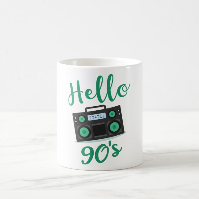 Hej 90s radiokassettbandspelare kaffemugg (Center)